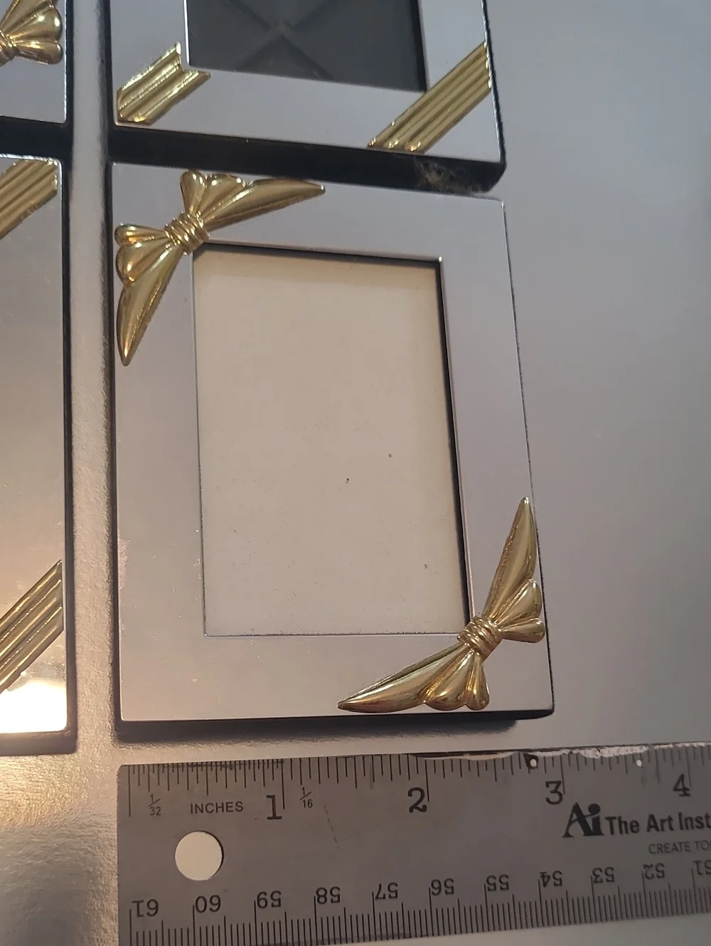 Lot Of 4 Vintage 3x4 Picture Photo Frame Art Deco Matching Set 2-Tone